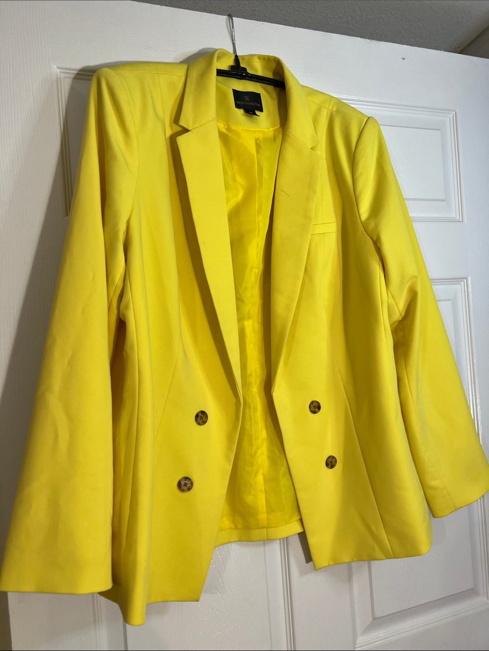 Worthington Yellow Double-Breasted Blazer